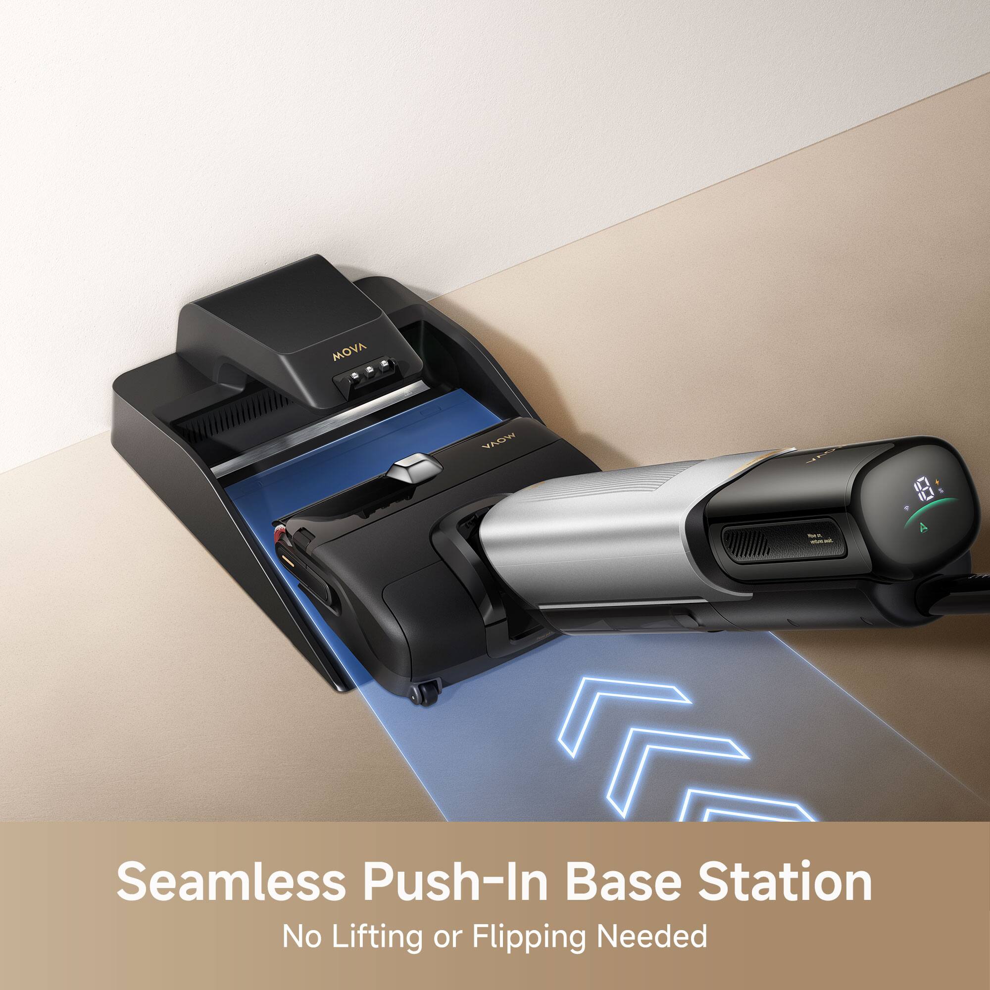 Seamless Push-In Base Station  
No Lifting or Flipping Needed