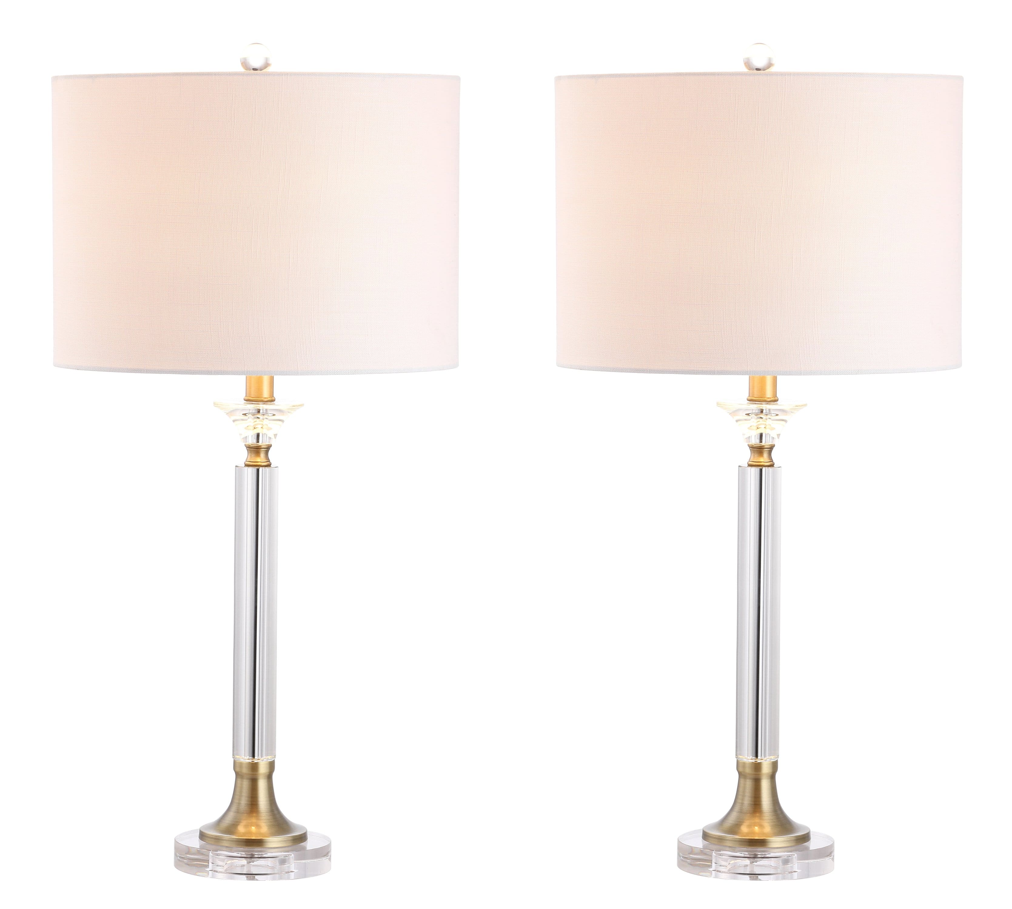 "Jonathan Y - Mark 28"" Crystal/Metal LED Table Lamp, (Set of 2) - Clear/Brass Gold" price history on PriceWatchPro