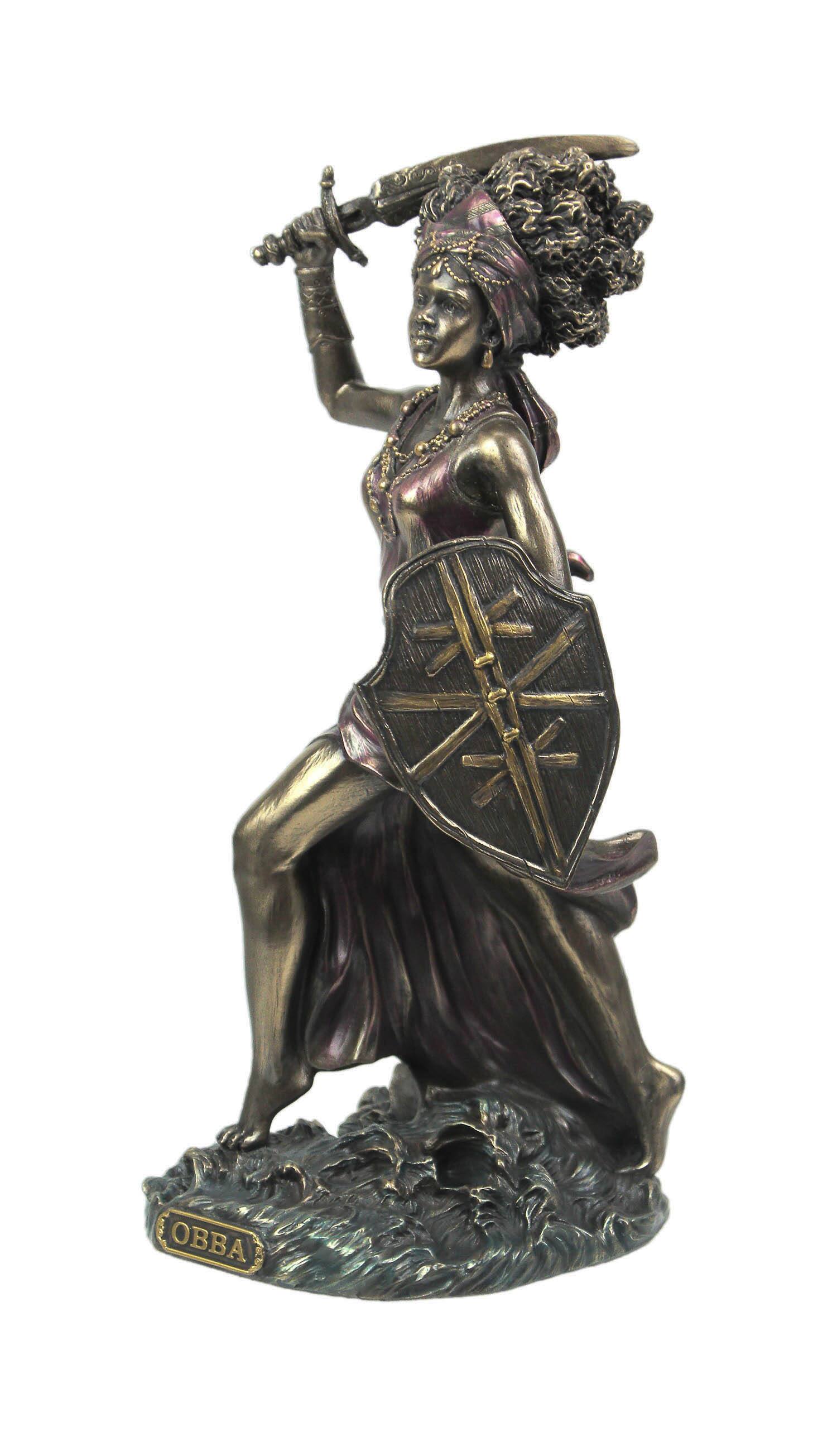 Alt View 1. Veronese Design - Bronzed Finish Obba Orisha of Marriage and Transformation Statue - Bronze.