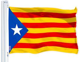 G128 - Estelada (Catalan) Flag 3x5 ft, 150D Polyester, Brass Grommets - Assorted Colors