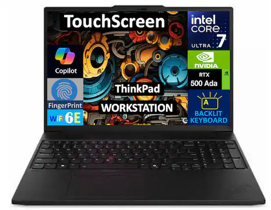 TouchScreen
intel CORE 7 ULTRA
NVIDIA RTX 500 Ada
Copilot
FingerPrint
WiFi 6E
ThinkPad WORKSTATION
BACKLIT KEYBOARD