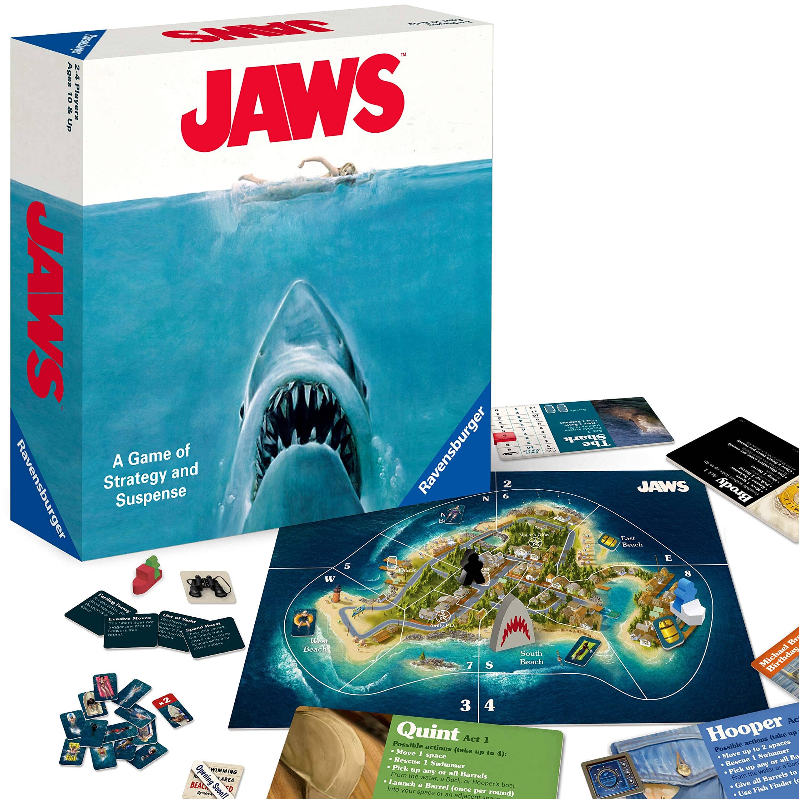 Ravensburger - Jaws Board Game - Thrilling Strategy and Suspense Game for Teens