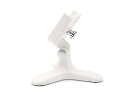 WeatherTech - DeskFone | Adjustable & Secure Fit Universal Desktop Cell Phone Holder – White Body – Silver Metal Knobs - White/Silver Metal