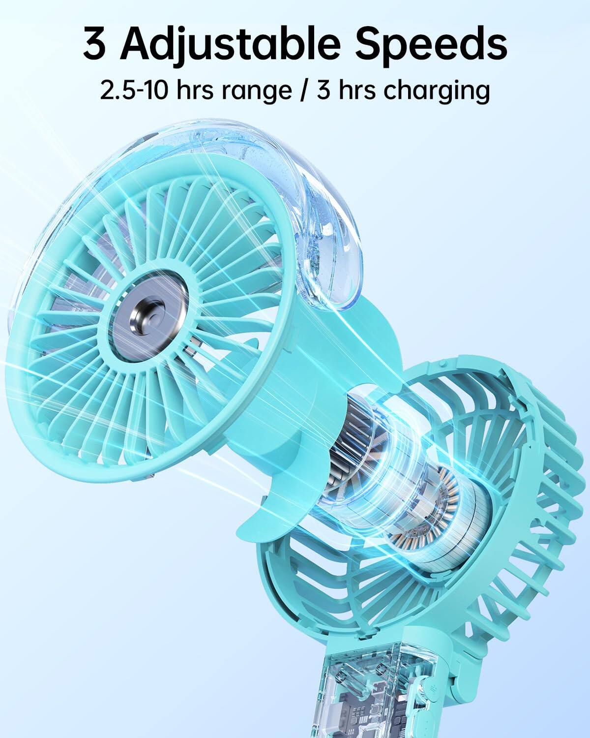 3 Adjustable Speeds  
2.5-10 hrs range / 3 hrs charging