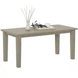Outsunny - Outdoor Coffee Table, HDPE All-Weather Outdoor Patio Table with Slatted Tabletop for Yard - Brown