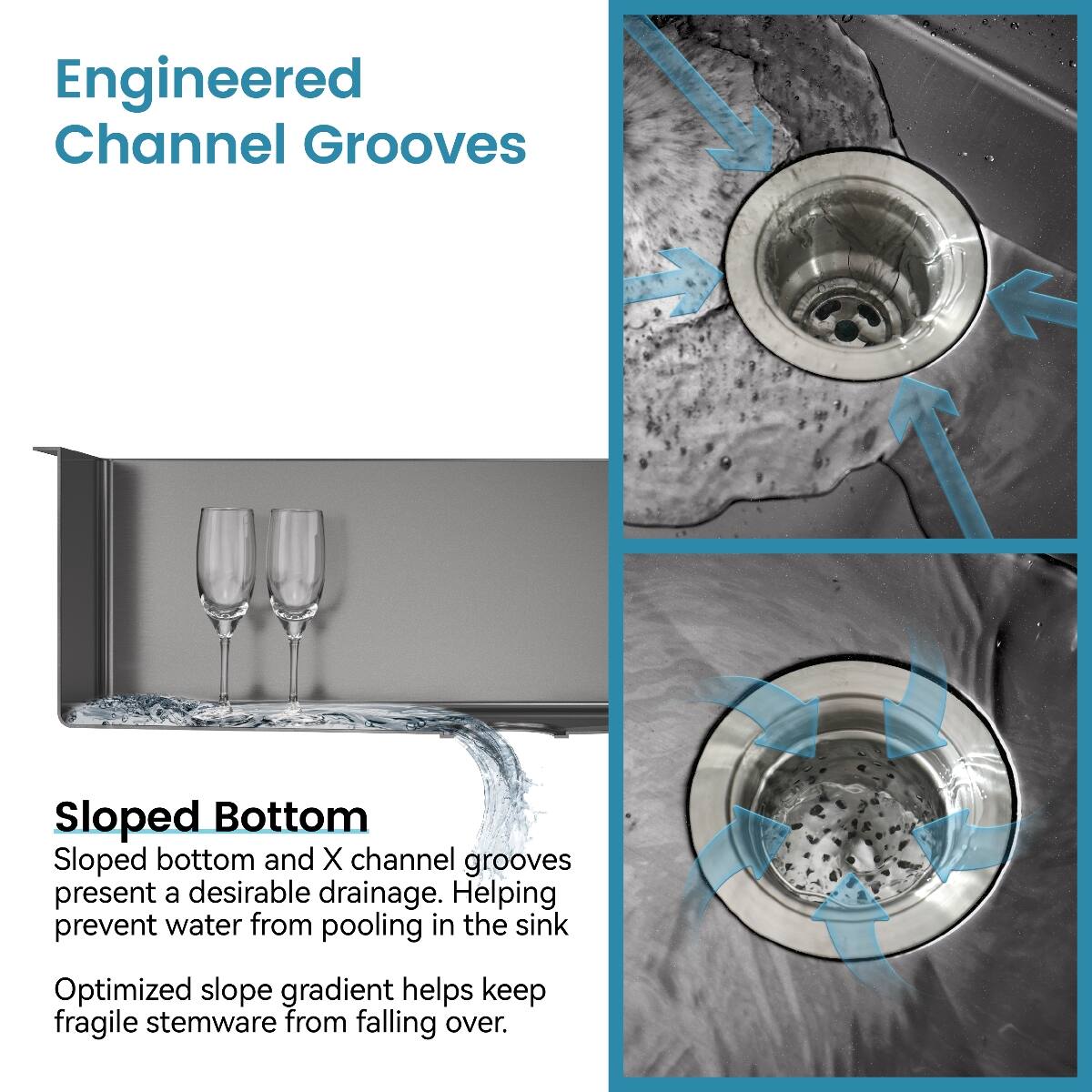 Ropilly Stainless Steel Overmount Sink 33 x 22 Single Bowl Kitchen Sink ...