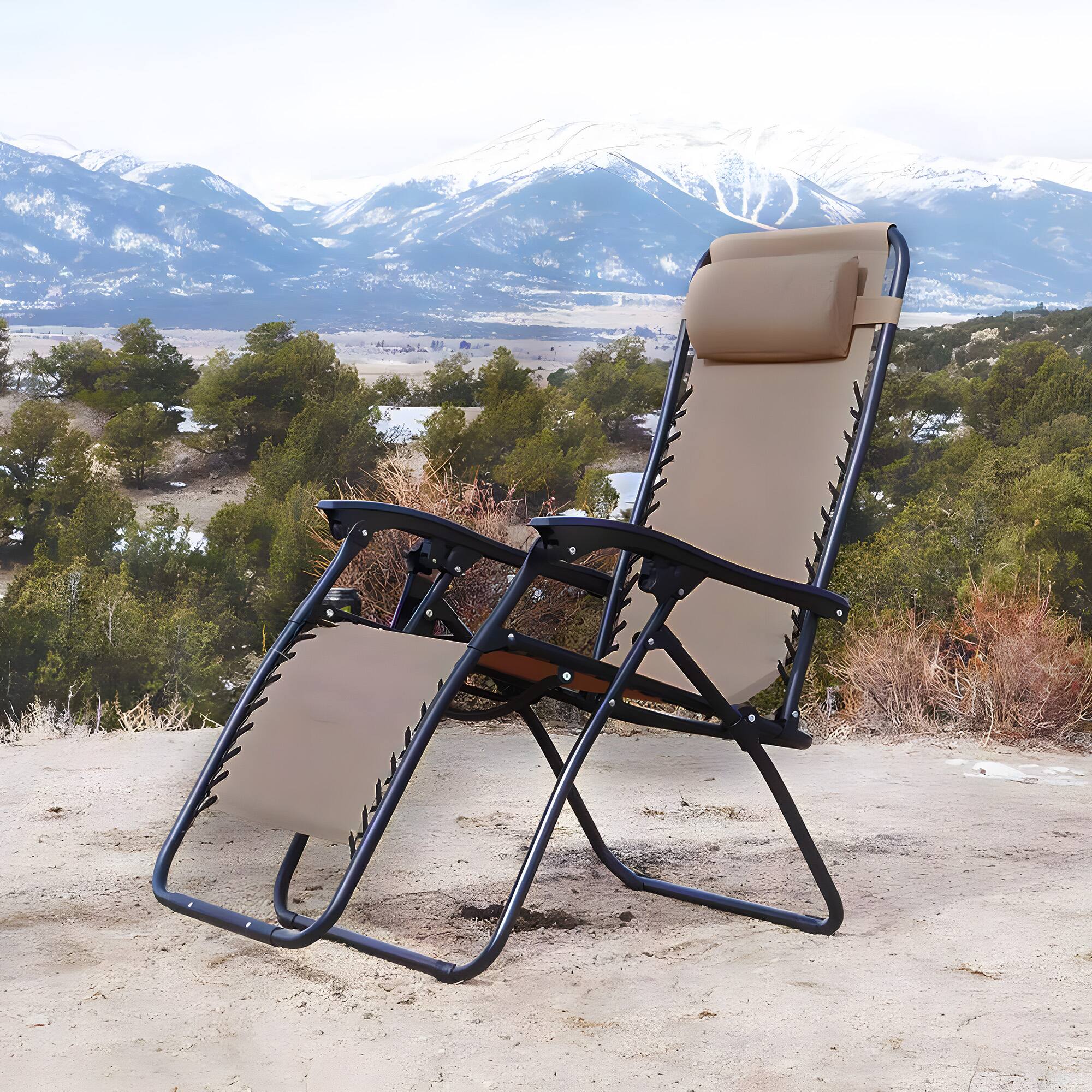 Alt View 3. Caravan Sports - Caravan Sports Zero Gravity Outdoor Folding Camping Patio Lounge Chair, Beige - Beige.