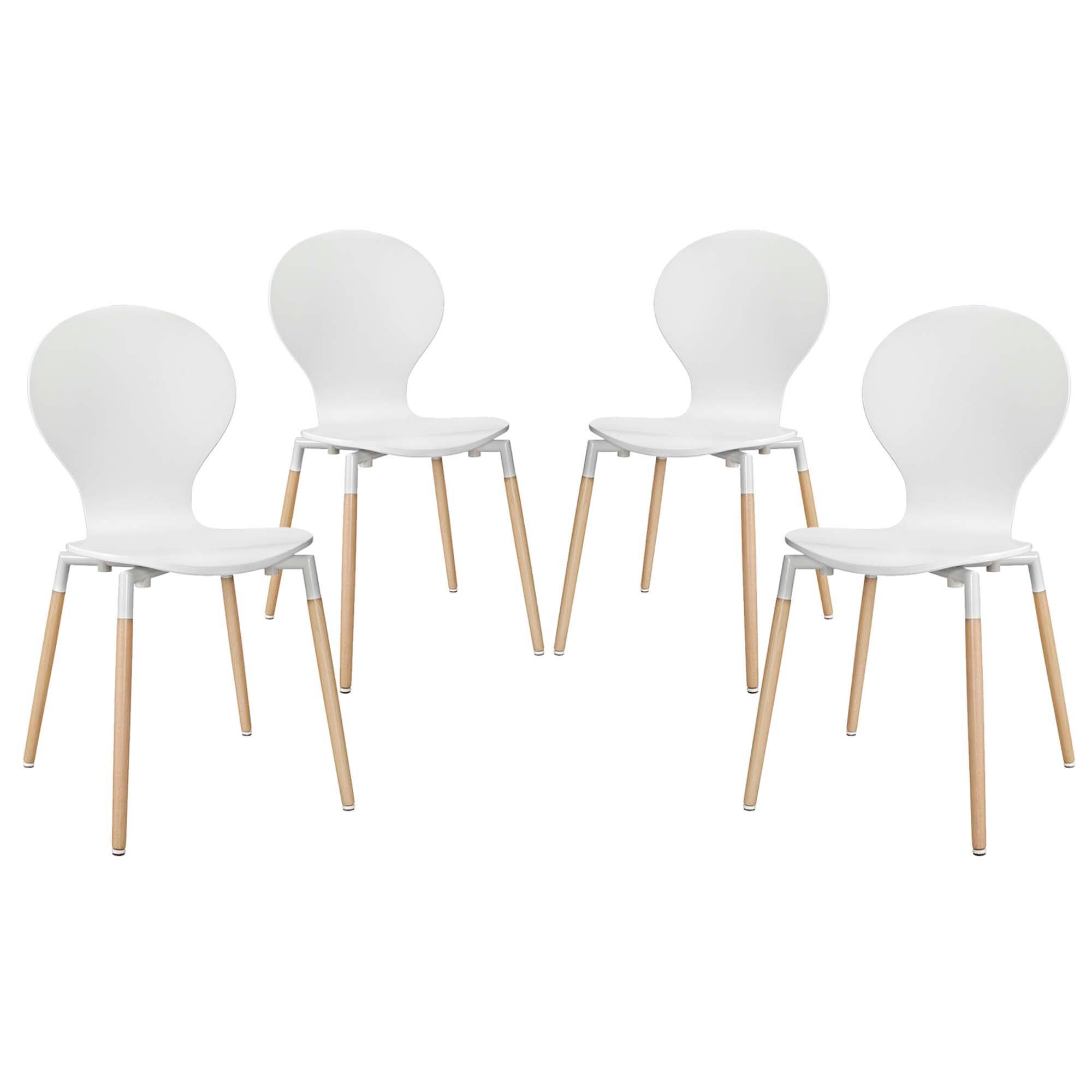 Angle. Modway - Path Dining Chair Set of 4 by Modway - White.
