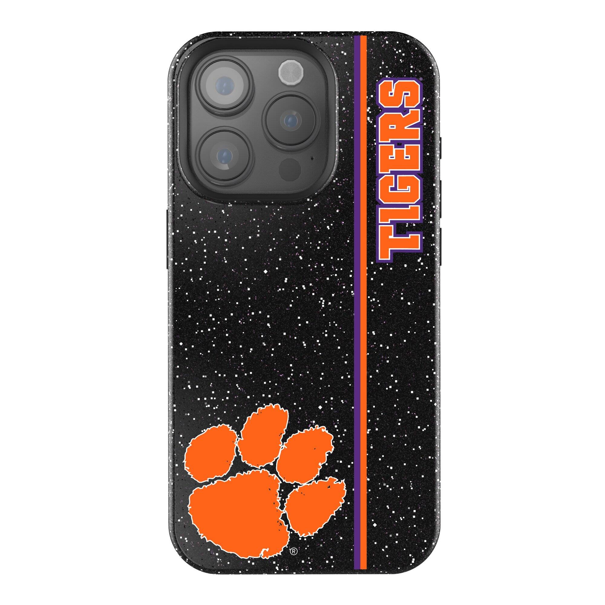Front. Keyscaper - Clemson Tigers iPhone Bling Case - 14 Pro Max - Black.