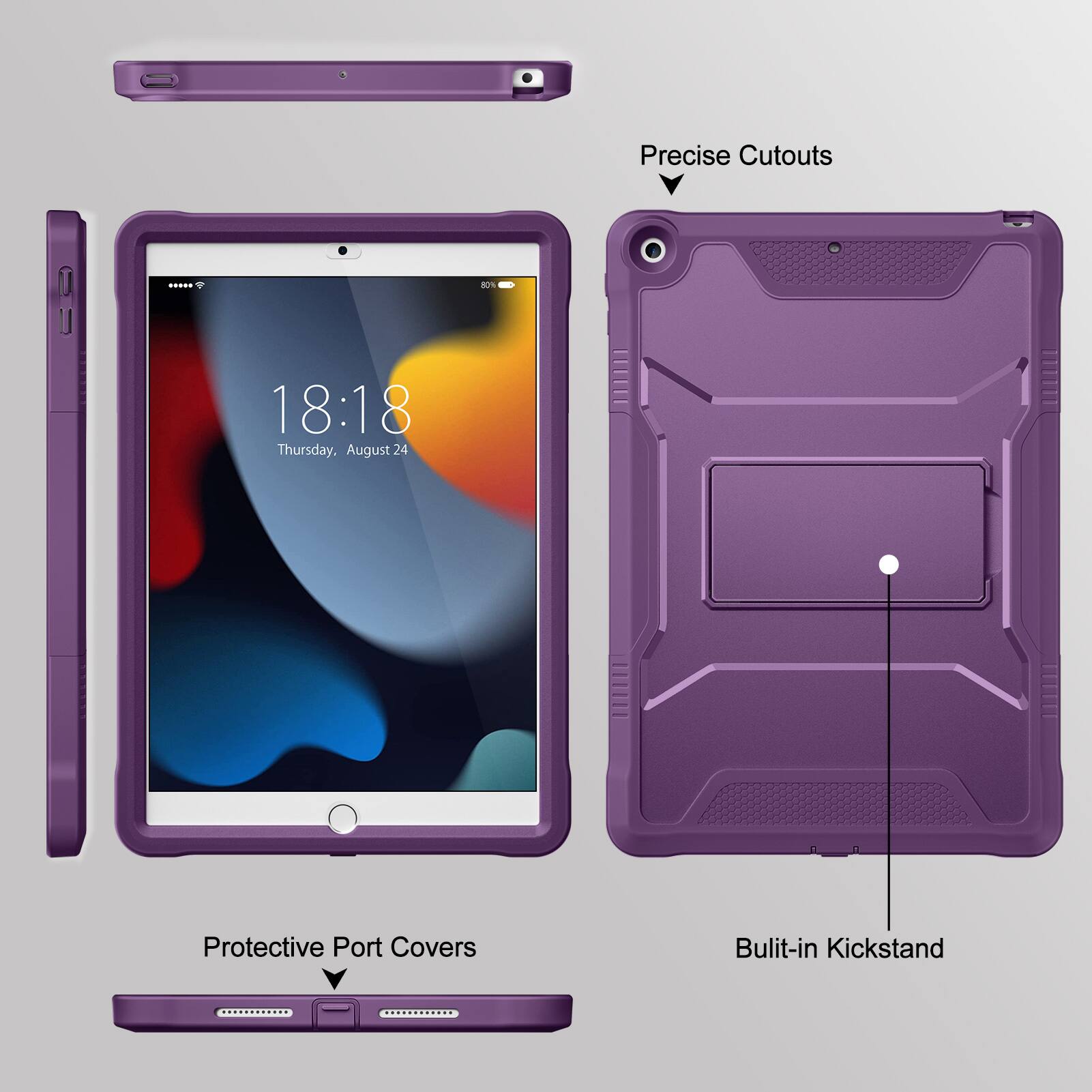 Precise Cutouts  
Protective Port Covers  
Built-in Kickstand
