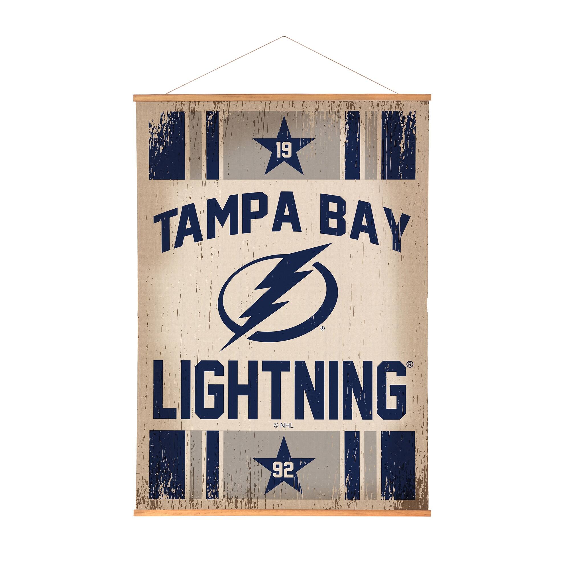 Tampa Bay Lightning 36" x 54" Large Canvas Wall Art Tapestry with Wood Frame