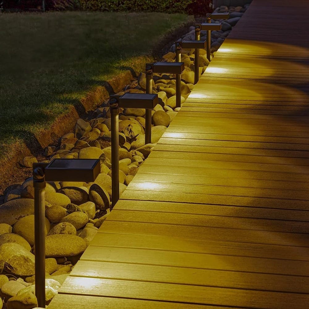 MOSZAR LLC - LED downlight solar path lights with an adjustable head, 40 lumens - Black