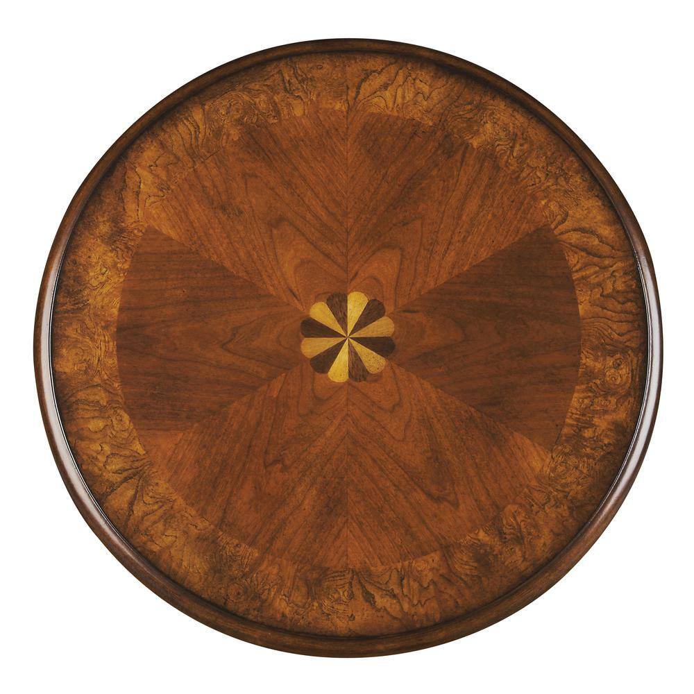 Angle. Butler Specialty - Holdin Round 18"W Side Table - Medium Brown.