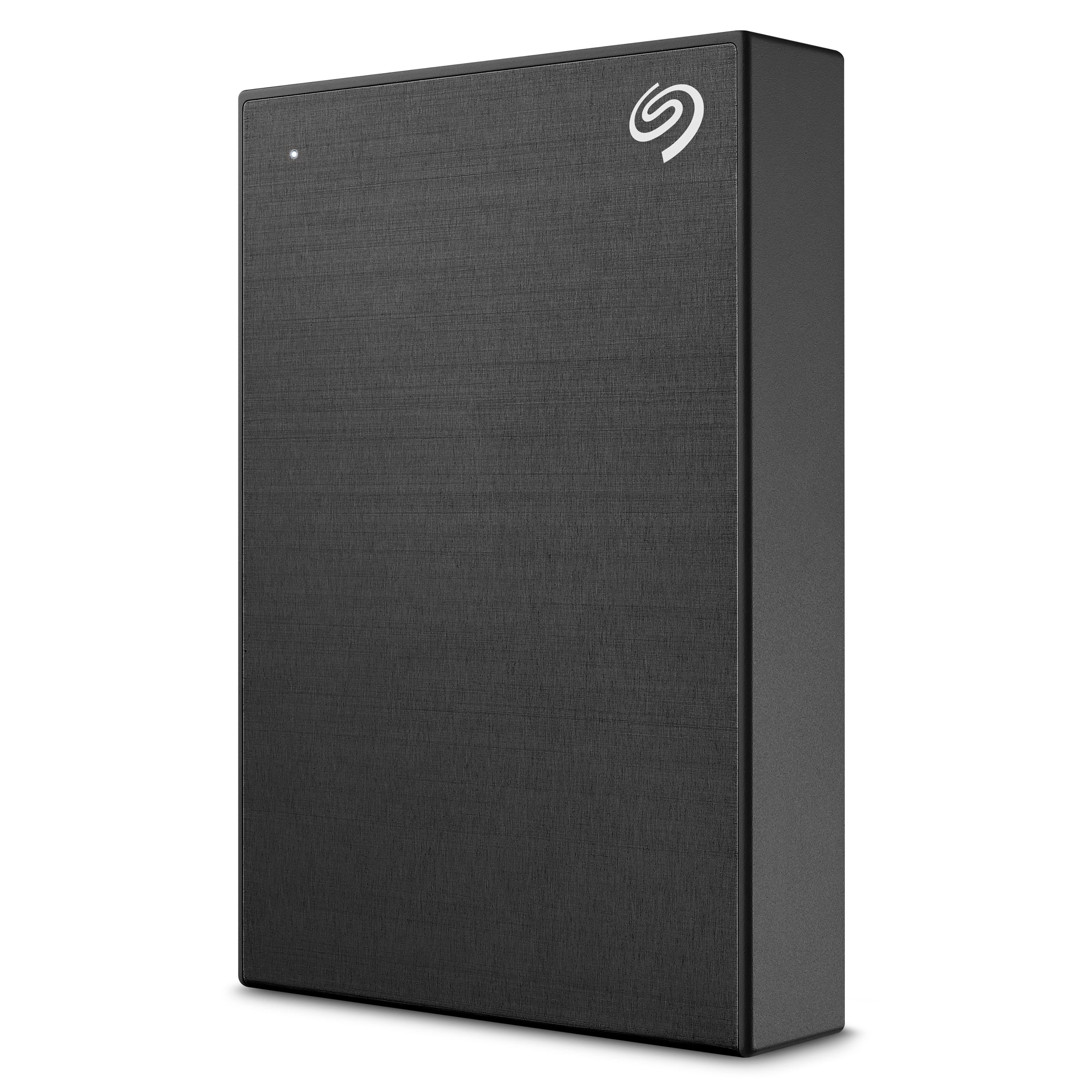 Front. Seagate - One Touch with Password 4TB External USB 3.0 Portable Hard Drive with Rescue Data Recovery Services - Black.