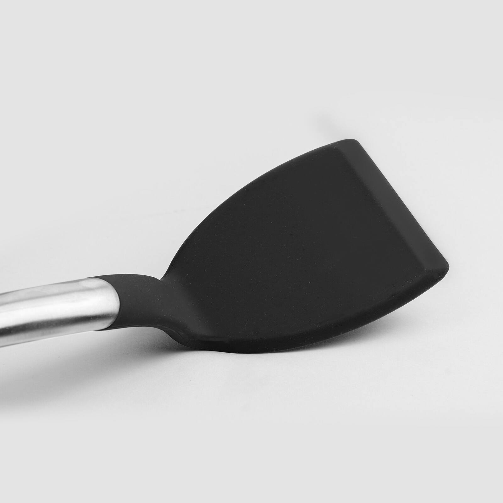 Alt View 2. Cuisipro - Silicone & Stainless Steel Turner - Black.