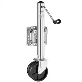 VEVOR - Trailer Jack with Wheel, 2000 lbs Load Capacity, Heavy Duty Swivel Boat Trailer Jack with PP Single Wheel & Ergonomic - Black;Silver