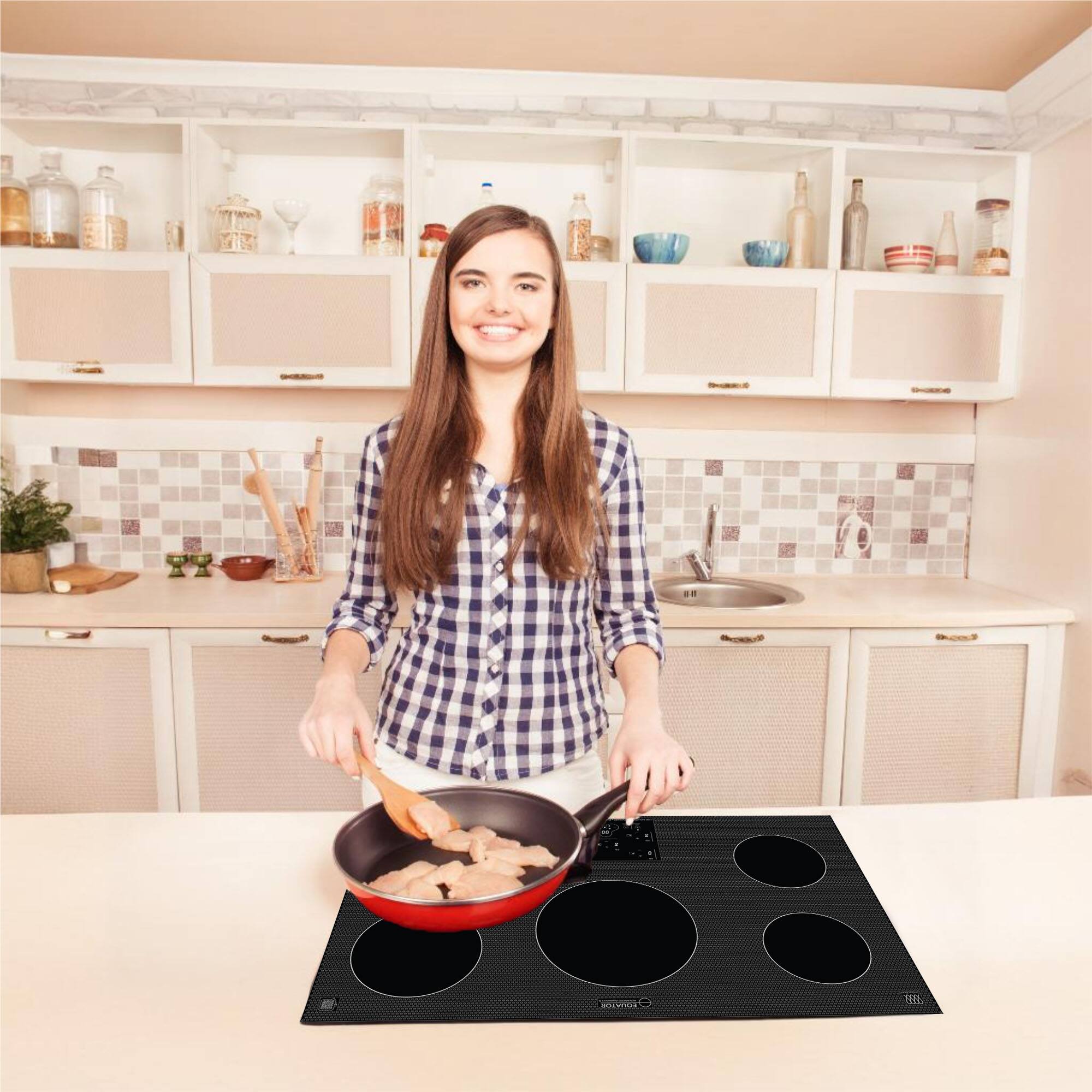 Alt View 9. Equator - Equator 36" Built-In/Freestanding | 5 Burner Induction Electric Cooktop POWER BOOST | Auto Power Sharing 220V - Black.