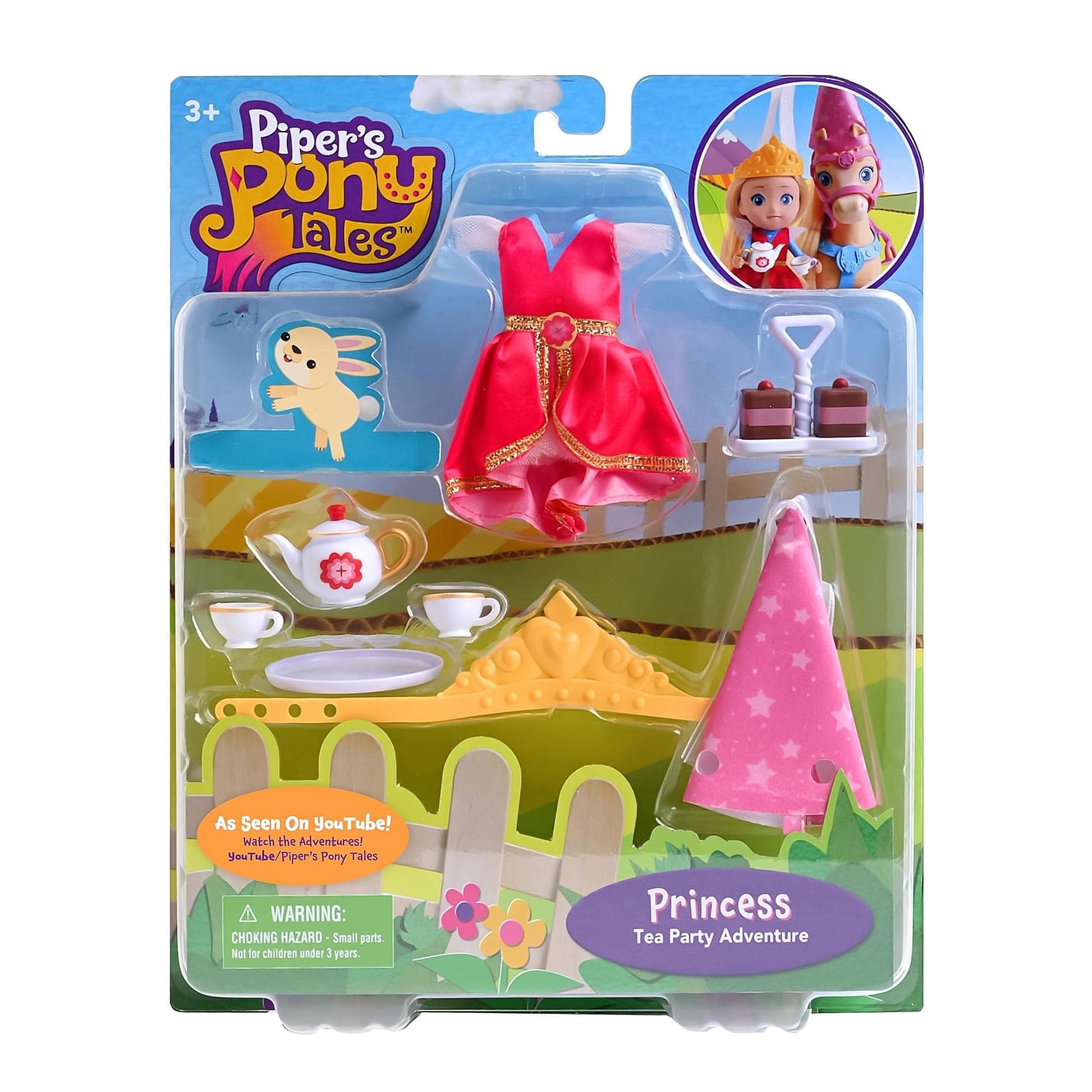 3+ Piper's Pony Tales™  
As Seen On YouTube! Watch the Adventures! YouTube/Piper's Pony Tales  
WARNING: CHOKING HAZARD Small parts. Not for children under 3 years.  
Princess Tea Party Adventure