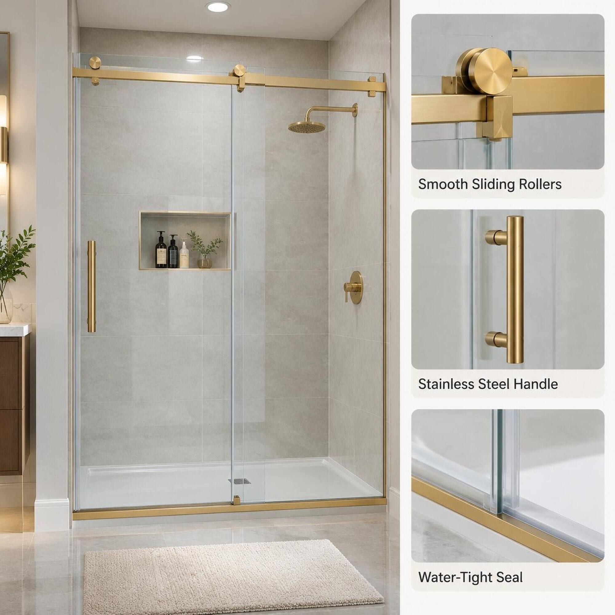 Smooth Sliding Rollers  
Stainless Steel Handle  
Water-Tight Seal