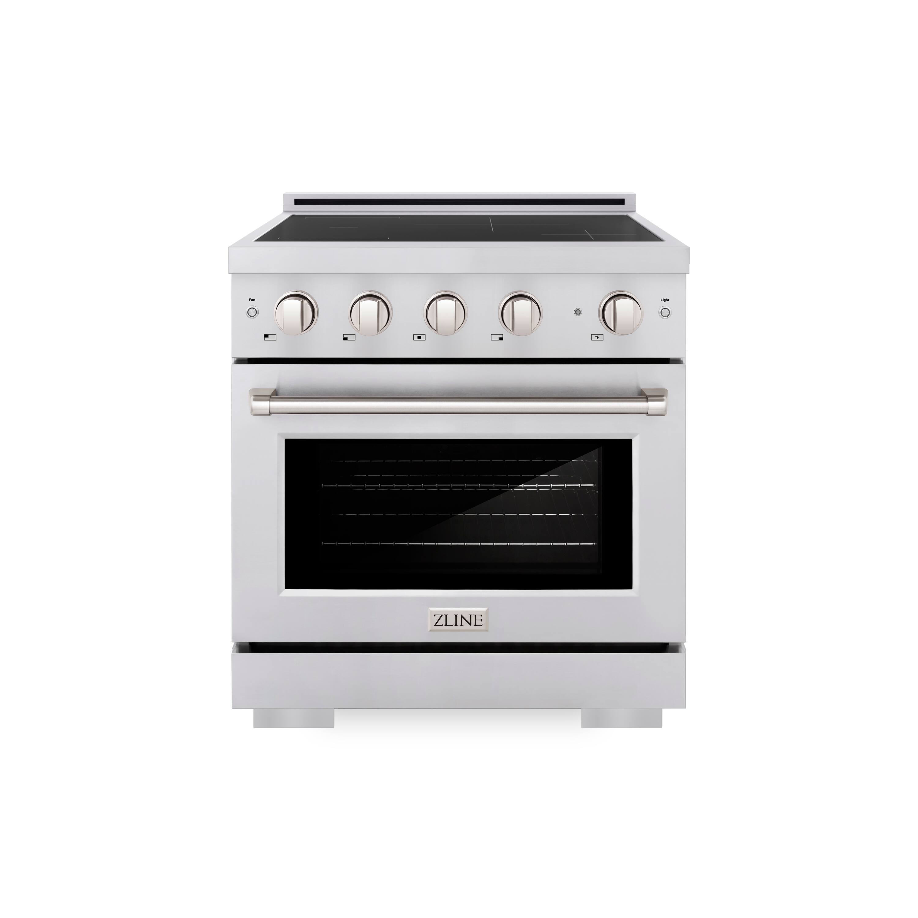 30 in. 4.2 cu. ft. Paramount Freestanding Induction Range with 4 Burners and Electric Oven in Stainless Steel Front