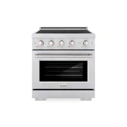 Front. ZLINE - 30 in. 4.2 cu. ft. Paramount Freestanding Induction Range with 4 Burners and Electric Oven in Stainless Steel - Stainless Steel.