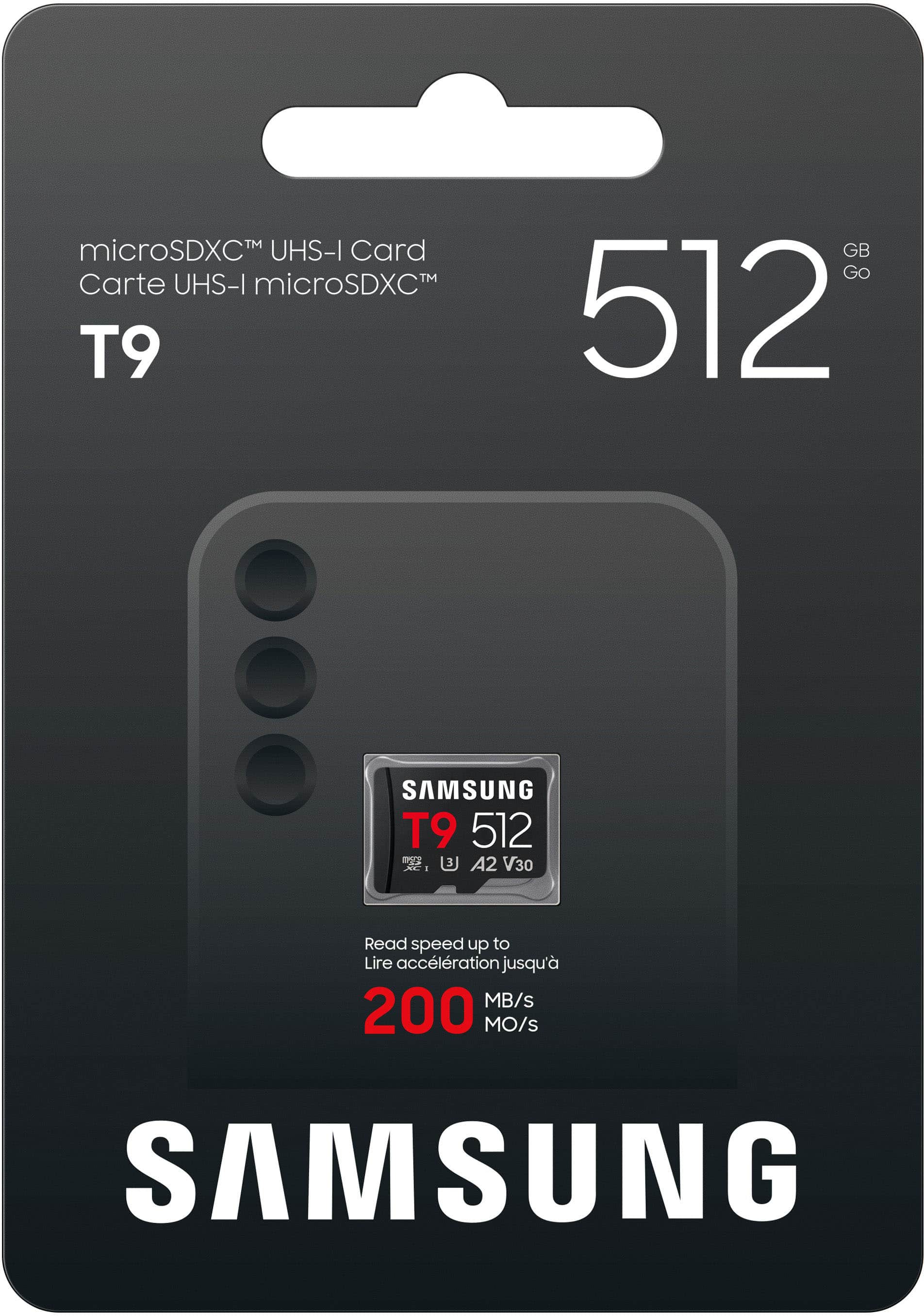 Samsung microSDXC T9 512GB, Read/Write Speeds Up to 200/130 MB/s
