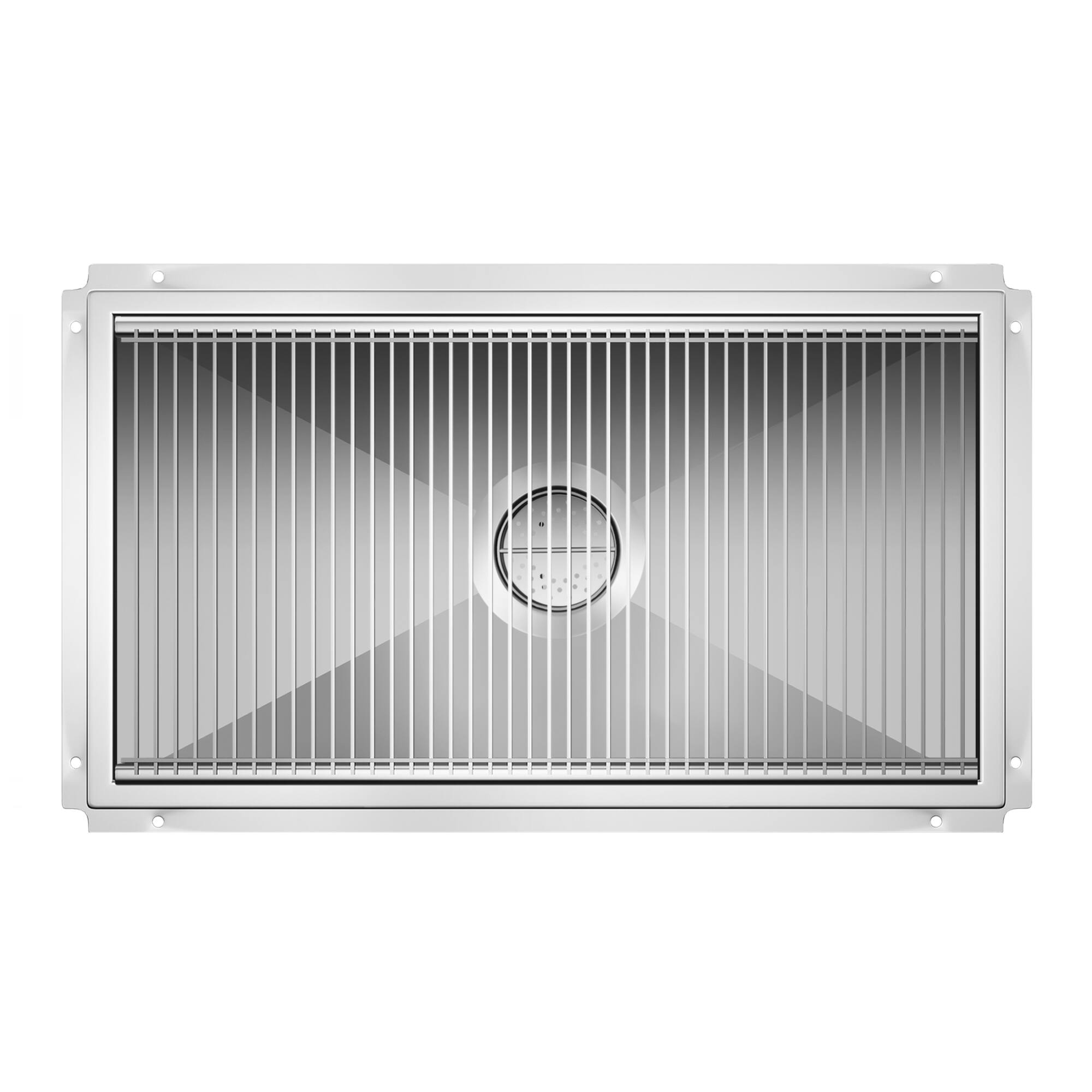 Alt View 1. Koolmore - 24" x 42" Stainless Steel Floor Trough Drain, 14-Gauge with Subway-Style Grating & Removable Drain Basket, NSF Listed - Stainless-Steel.