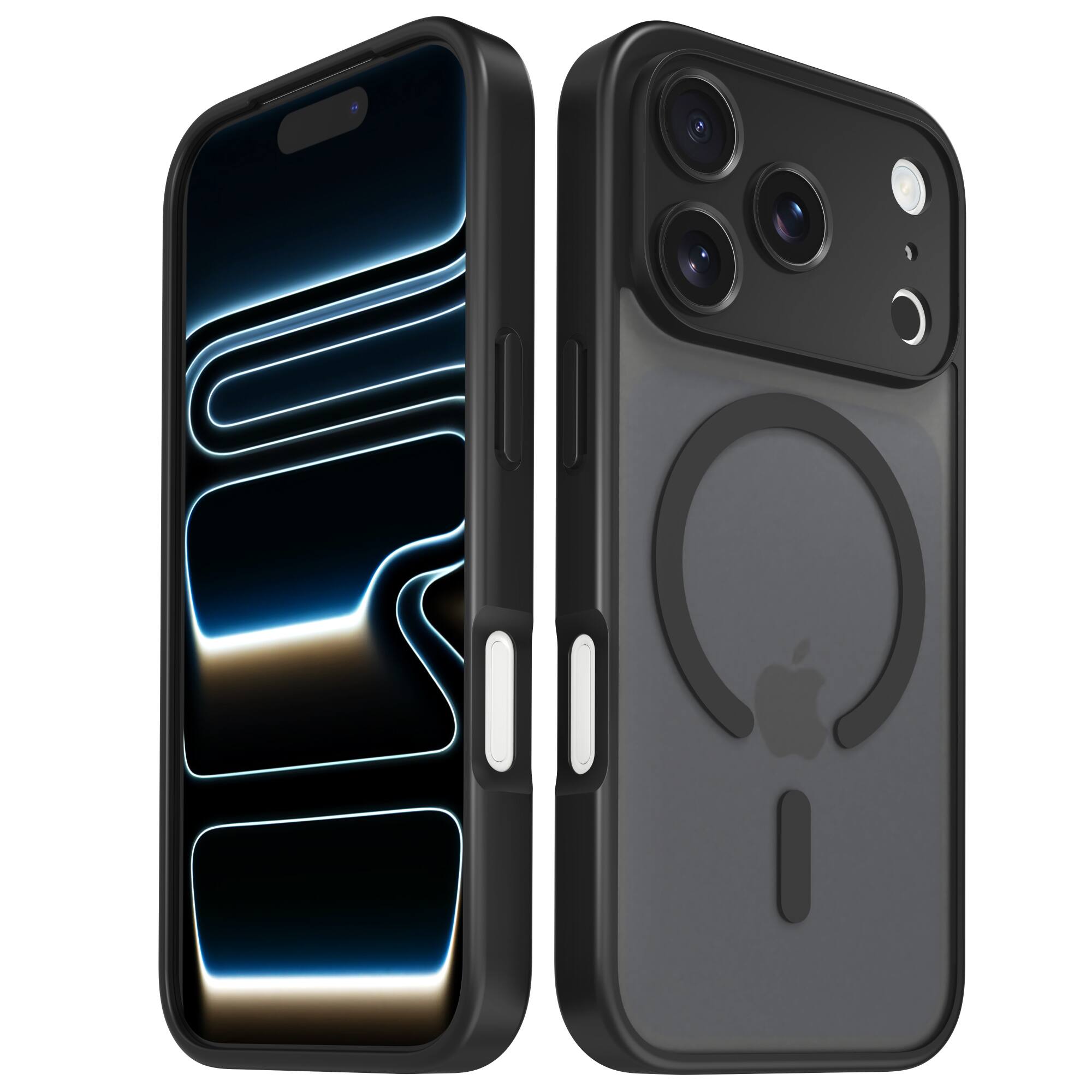 Vena - For Apple iPhone 17 Pro Max Case Magsafe, Magnetic Shockproof Translucent Back Slim Protective Phone Case - Black