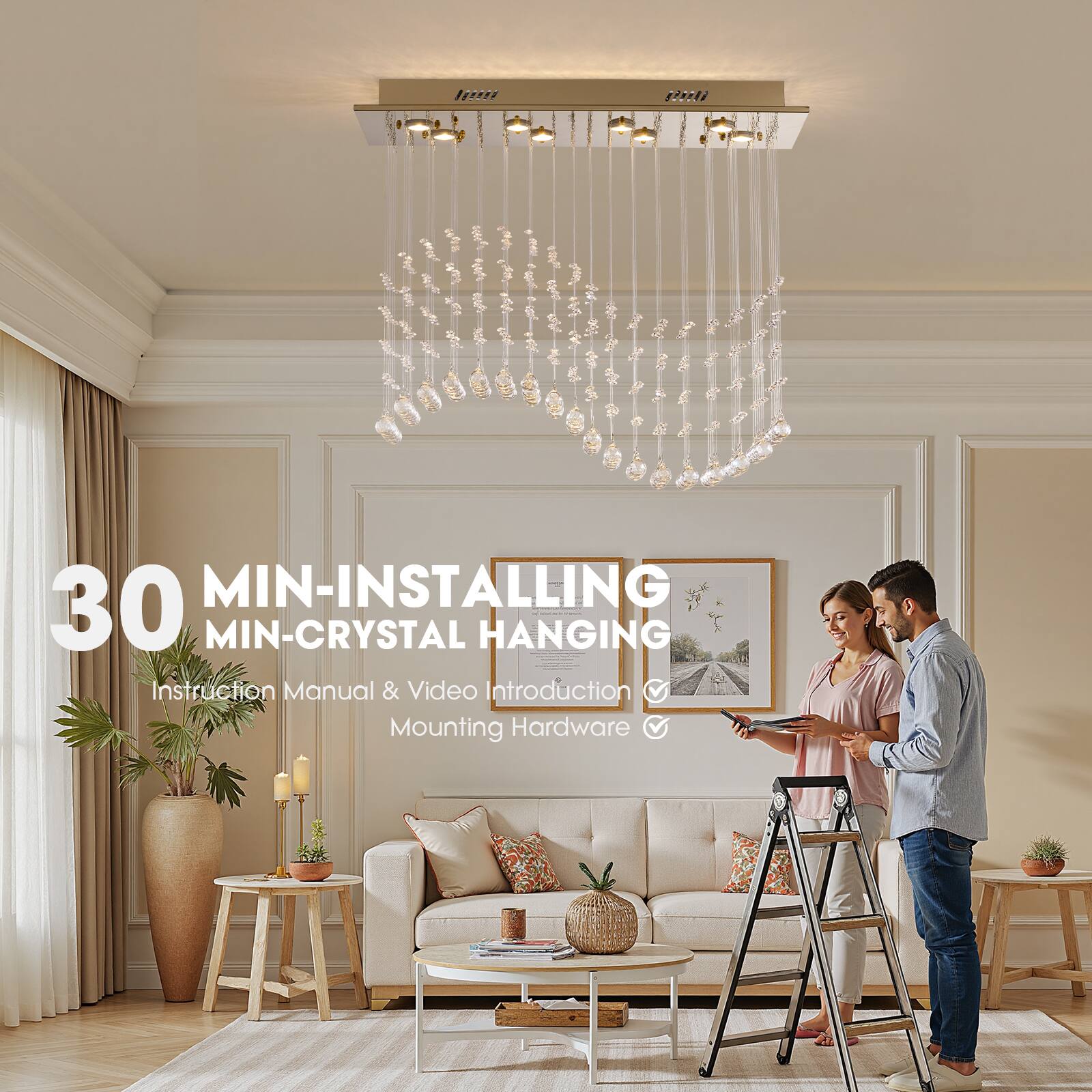 30 MIN-INSTALLING MIN-CRYSTAL HANGING  
Instruction Manual & Video Introduction  
Mounting Hardware