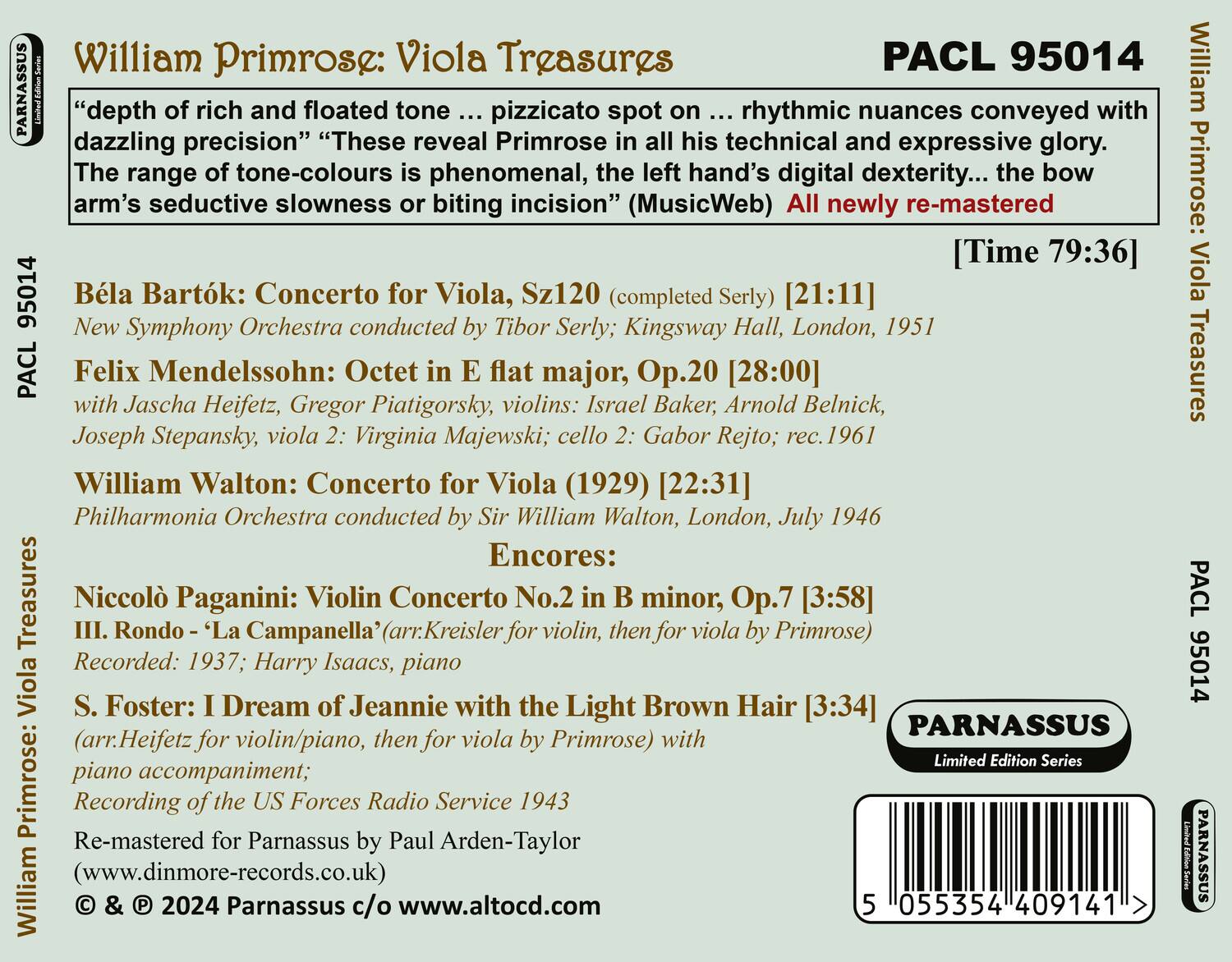William Primrose William Primrose: Viola Treasures COMPACT DISCS [CD ...
