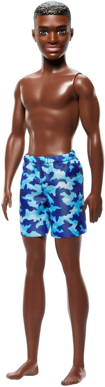 Front. Mattel - Barbie Beach Ken Doll with Dark Brown Hair & Blue Swimsuit   - COLLECTIBLES - Multicolor.