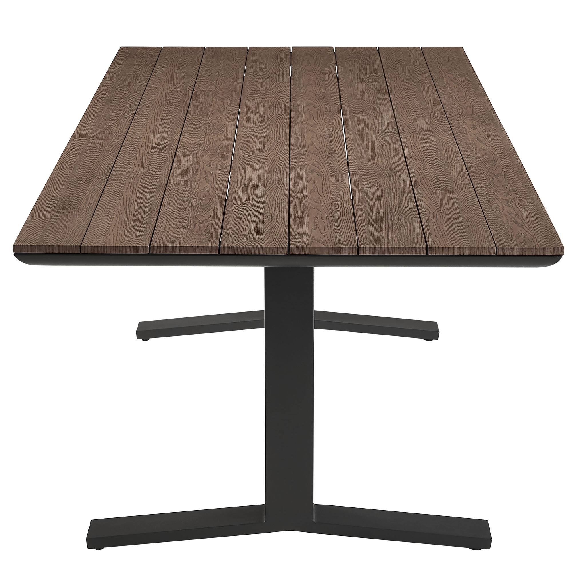 Alt View 2. Modway - Gavelston 91" Outdoor Patio Aluminum Dining Table by Modway - Gray Wash Charcoal Gray.
