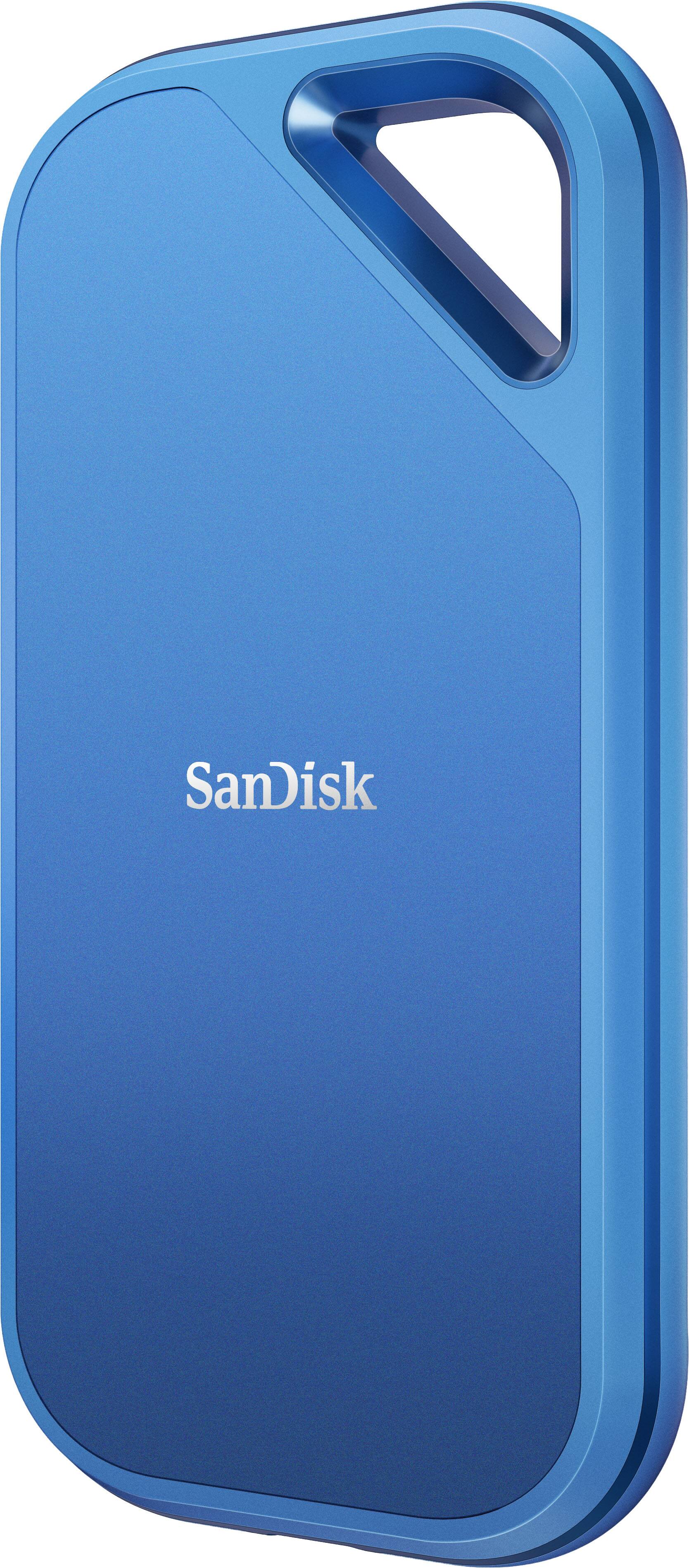 Angle. SanDisk - Creator Pro 2TB Portable SSD - Blue.