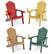 Angle. Costway - 4 PCS Patio HIPS Adirondack Chair with Cup Holder Weather Resistant Outdoor 380 LBS - Teak + Green + Yellow + Red.