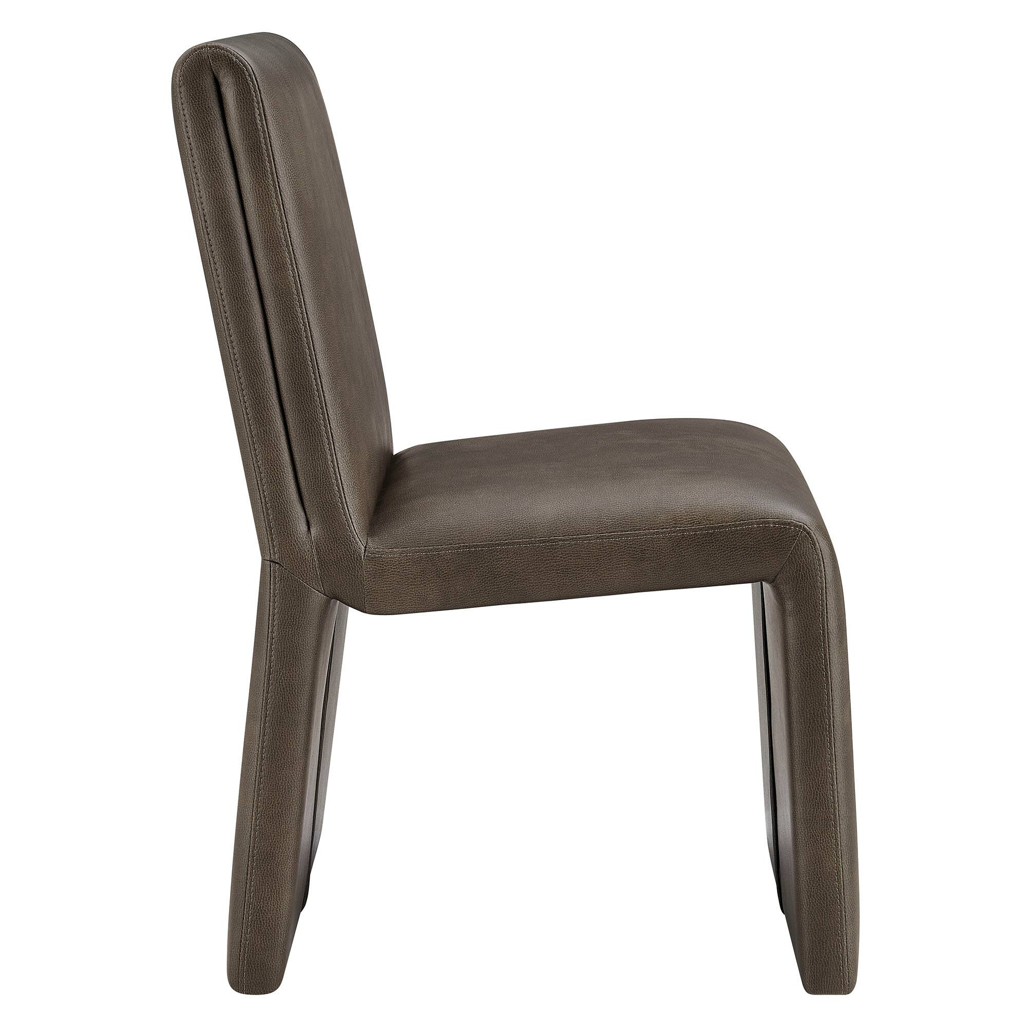 Back. Modway - Emory Vegan Leather Dining Side Chair by Modway - Gray.