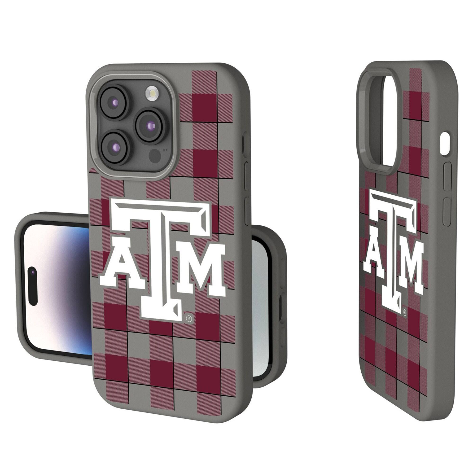 Front. Keyscaper - Texas A&M Aggies Plaid Soft Touch iPhone Case - 14 - Gray.