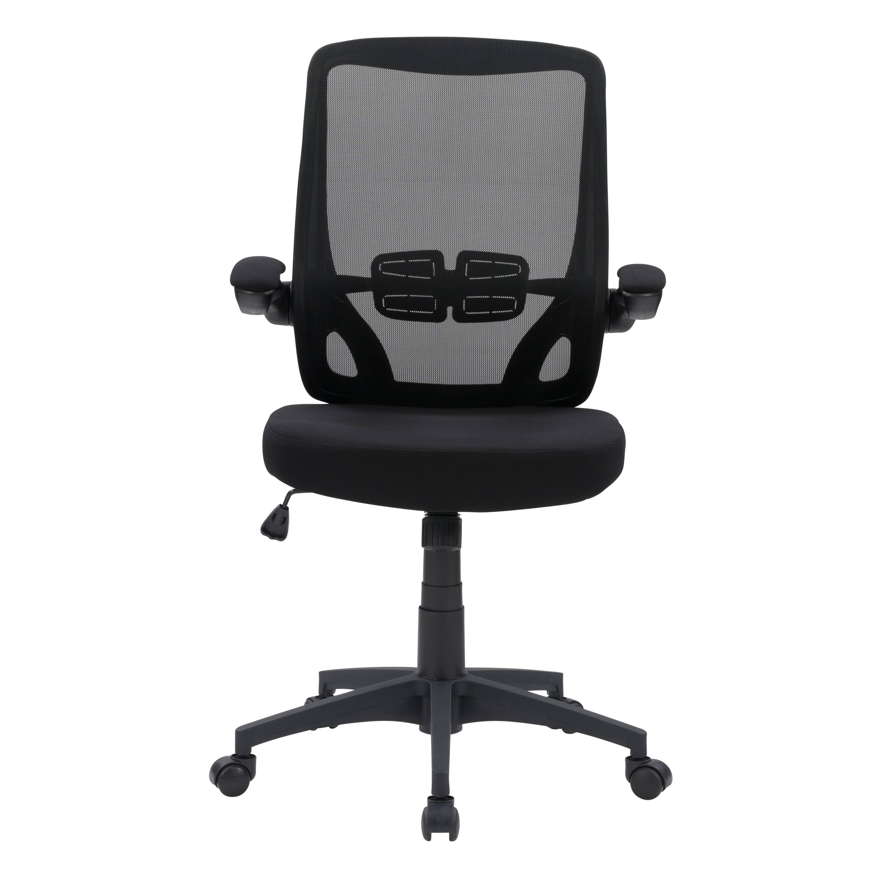 Front. CorLiving - WHR-500-O Workspace High Mesh Back Office Chair in Black - Black.