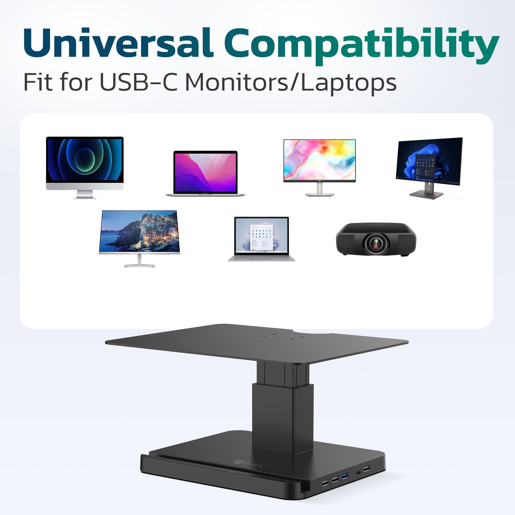 Universal Compatibility  
Fit for USB-C Monitors/Laptops