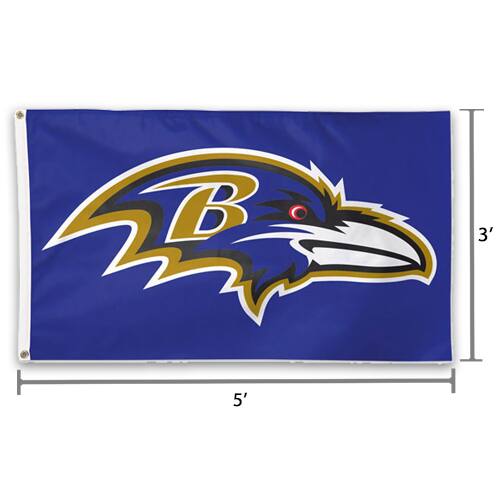 Alt View 1. WinCraft - Baltimore Ravens Deluxe 3' x 5' Flag - Multicolor.