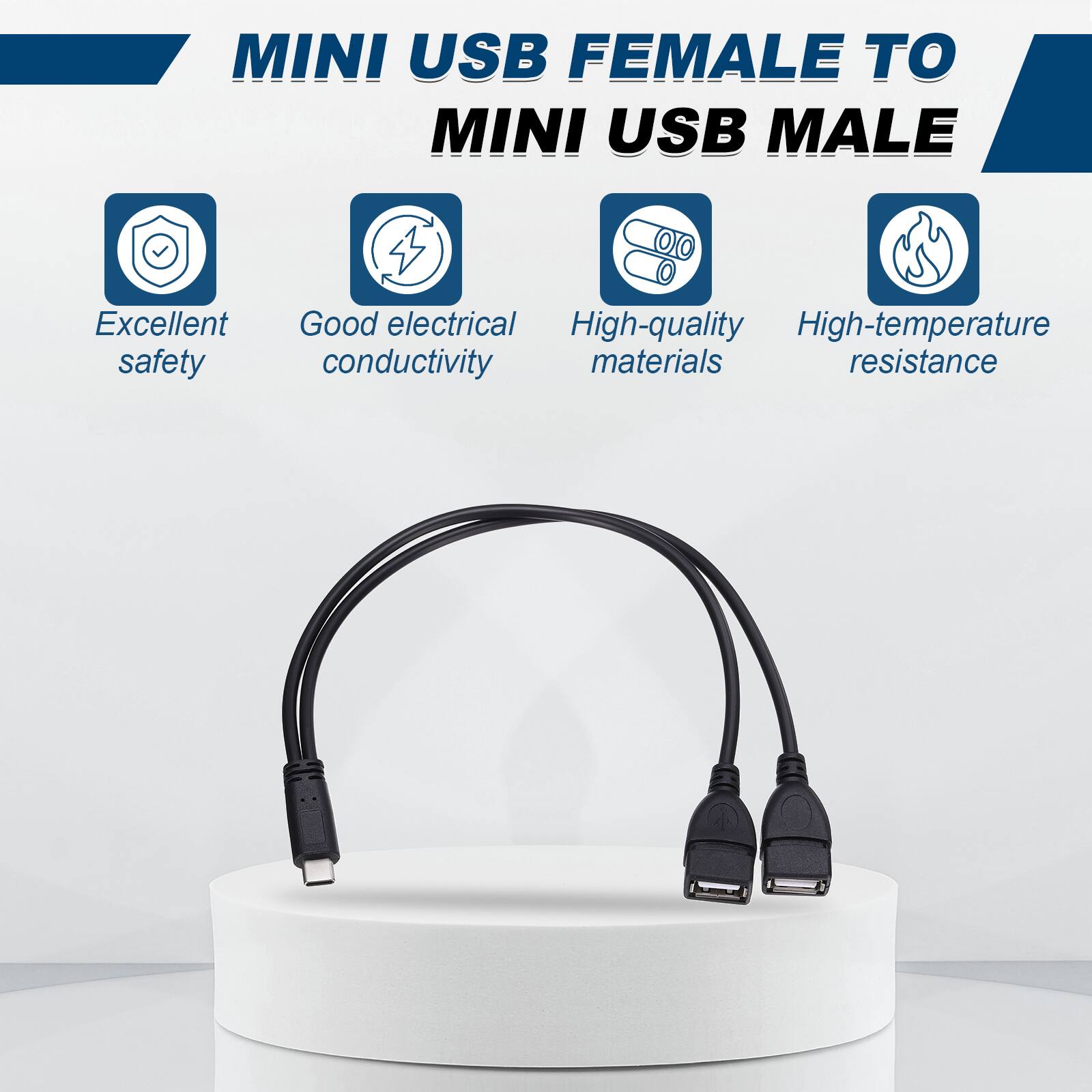 MINI USB FEMALE TO MINI USB MALE

Excellent safety
Good electrical conductivity
High-quality materials
High-temperature resistance