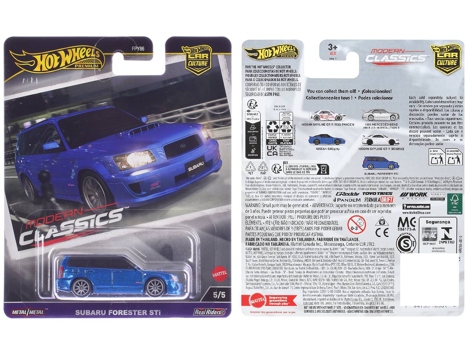 Hot Wheels Premium FPY86 Car Culture Subaru 3+ 4LB Modern Car Classics Culture Fort Wheels Collector Para Coleccionistas Wheels Pour Collectic Wheels Pare Coleccionador Wheels Conforme Conforme Norwes Securit JMPIE AD You collect them l Coleccionalos! SEGUFICAD ASTM F953 Collectionnez-4es tous Podes coleccionar Each separately. subject avalb Calori renden separada sujetes coloras DONNEZ deccsacin pueden wns xbstion a venCs separerent. NISEAN EXYLINE PANCEN MERCEDES-CENZ Certains produits pesmnt 7518 EVOLUTRIN cormercialiss couleuri dcors phent venor Coda vencico separadamente dxponibilicado HAIER decorages UK MISEAN EGgy NIGGAN SKYLINE BNS CA LEV JENBA.LALA DEPCSER SURAR PORESTA roedk X CLASSICS MODERN MATTEL SRK GReddy WORK nuquo deugn PANDEM FORMULA DRIFT WARNING: Small parts may be generated ADVERTENCIA: puede generar piezas pequeñas que pueden provocar as