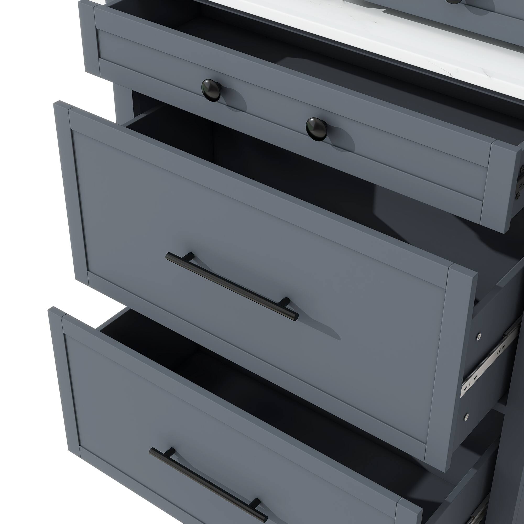 Alt View 6. Spaco - Spaco Freestanding Pantry Cabinet with Drawer, Adjustable Shelves for Kitchen Storage, Modern Coffee Bar Buffet - Gray.