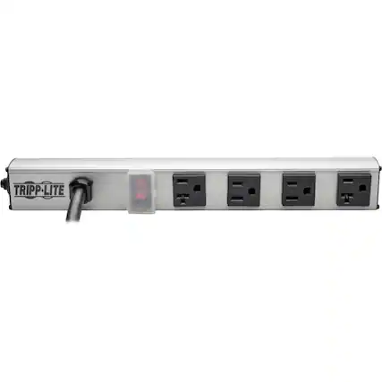 Front. Tripp Lite - Eaton Tripp Lite Series 4-Outlet Vertical Power Strip, 2-15A & 2-20A, 120V, 15 ft. (4.57 m) Cord, 5-20P, 12 in. - NEMA - White.