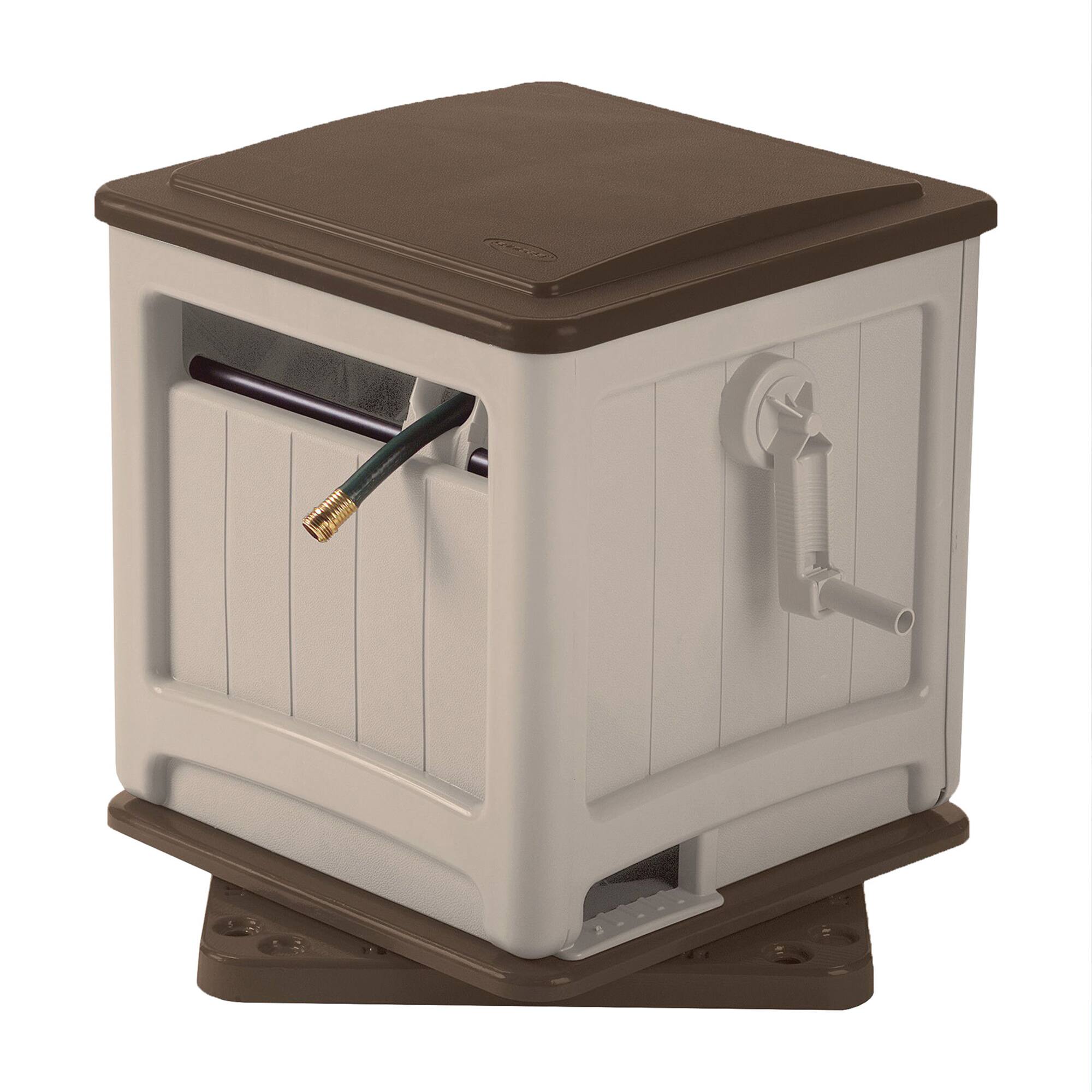 Alt View 8. Suncast - Suncast Swivel Smart Trak Hose Hideaway 225 Foot Hose Reel Storage Bin, Taupe.
