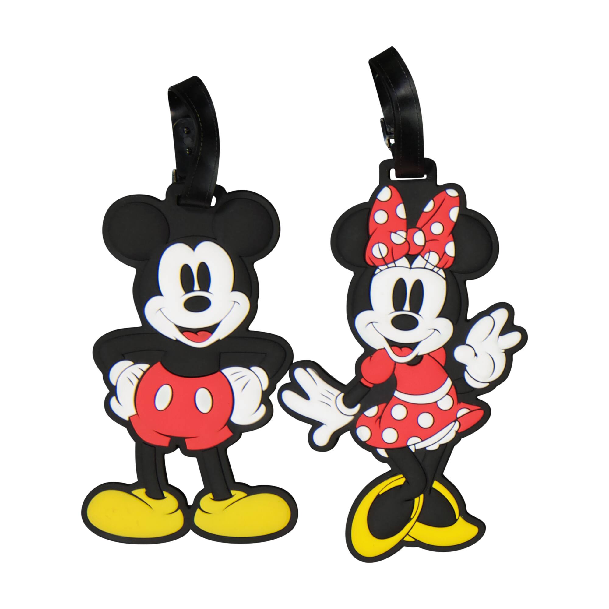 Front. Ful - Disney Classic Mickey & Minnie Mouse 2-Piece Luggage Tag Set - MULTI.
