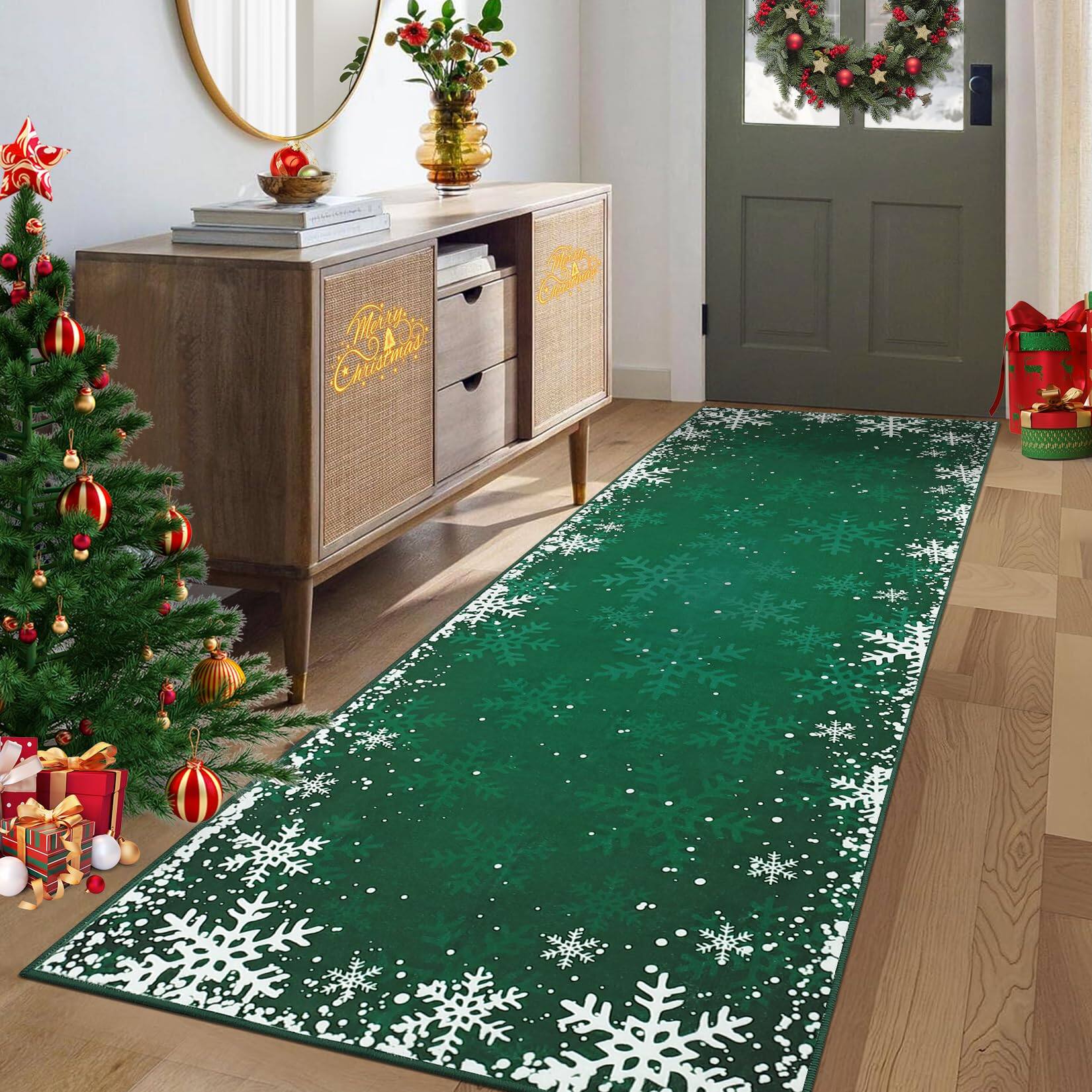 Xmas Snow Green-2' x 6' (Runner)