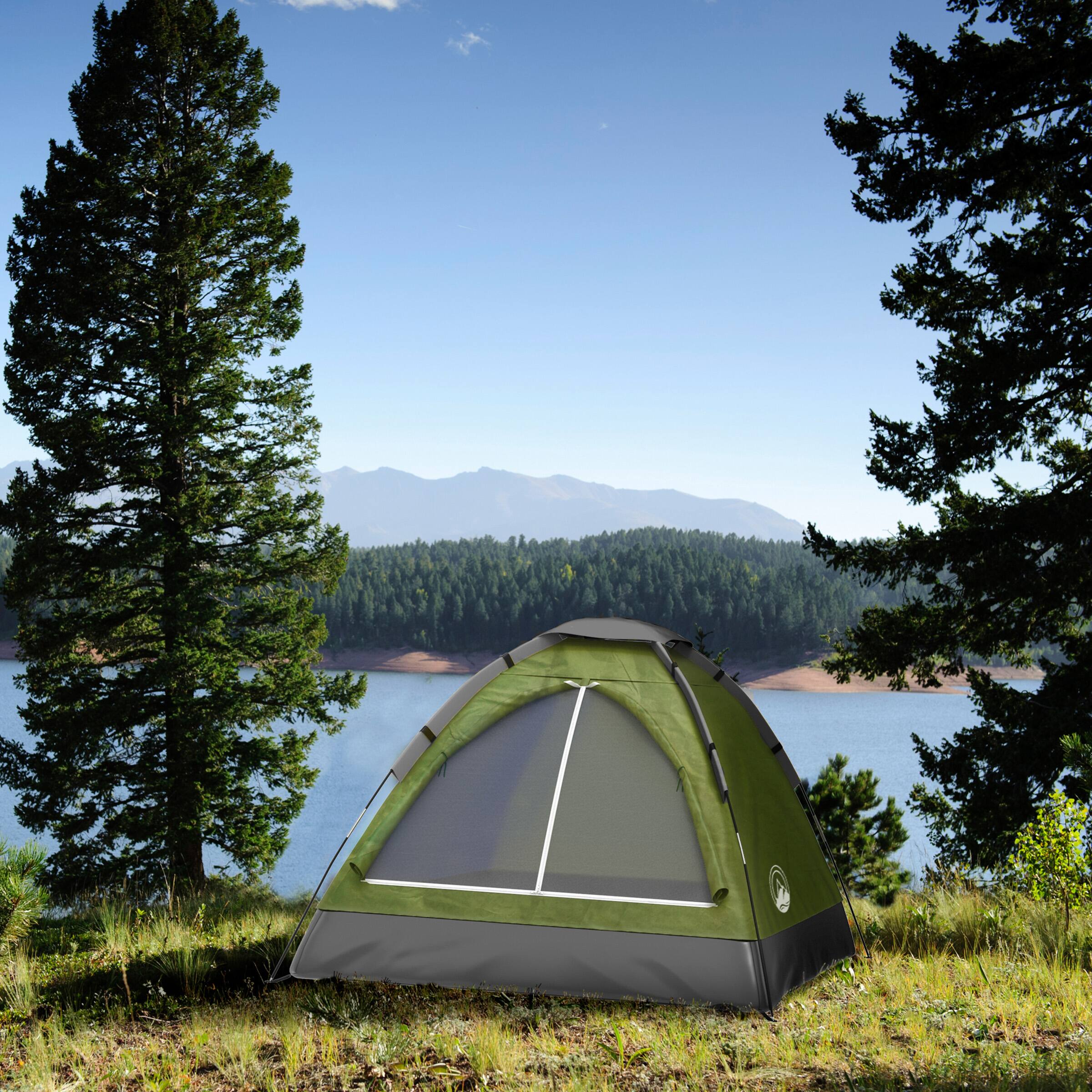 Angle. Wakeman - 2 Person Camping Tent - Green.