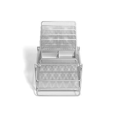 Alt View 1. TRU RED - TRU RED™ All-In-One 10-Compartment Wire Mesh Compartment Storage, Silver (TR57531) - Silver.