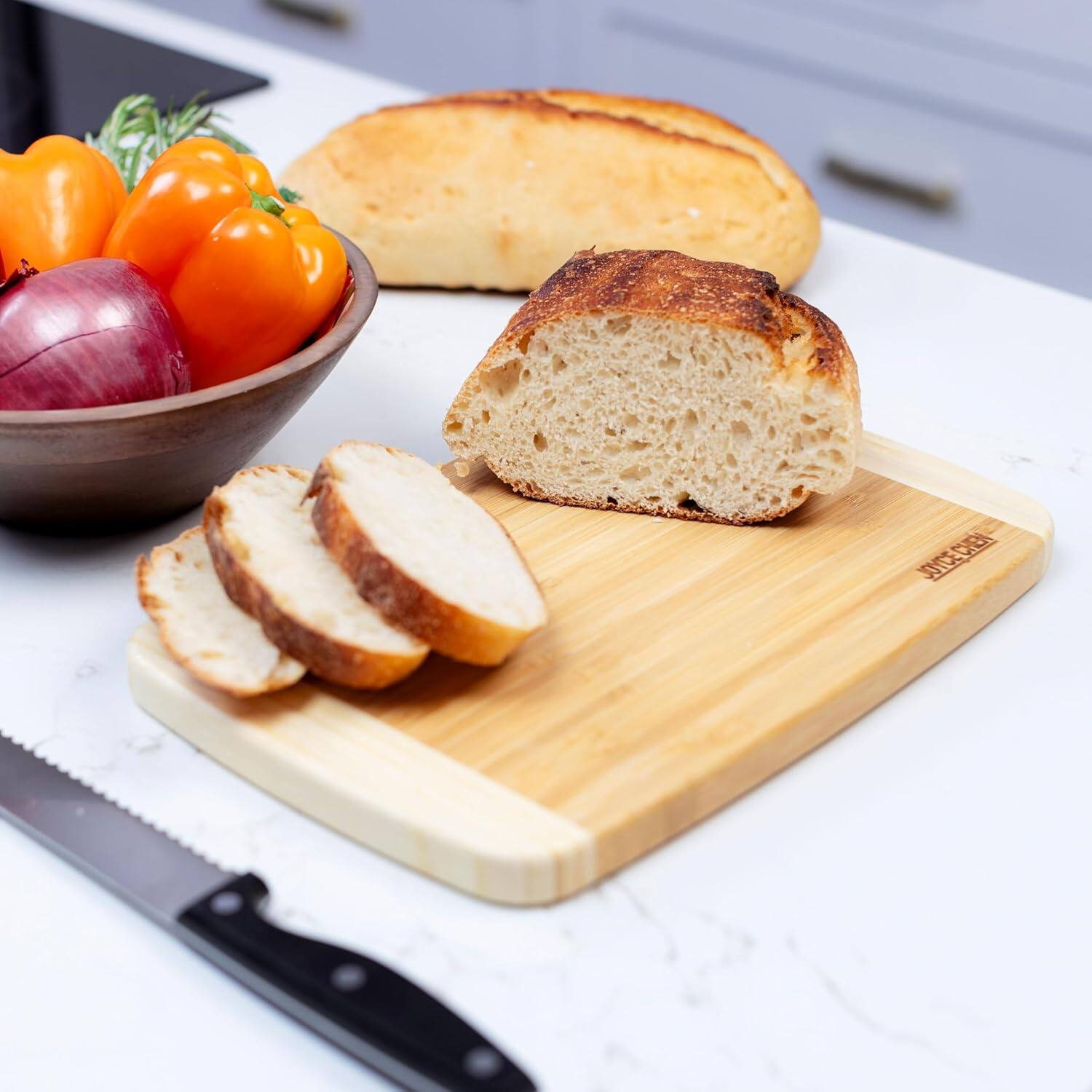 Alt View 7. Escali - Joyce Chen Large Burnished Bamboo Cutting Board, 10x15-Inch - Natural.