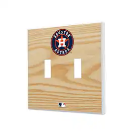 Keyscaper - Houston Astros Baseball Bat Design Double Toggle Light Switch Plates - Multicolor